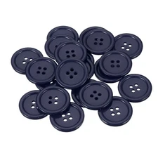 22 Pcs Resin Round Buttons for Craft, 4 Holes Sewing Snaps, Navy Blue (30mm)