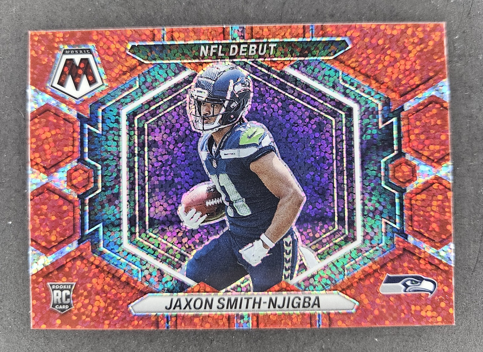 2023 Mosaic Jaxon Smith-Njigba Rookie RC Red Sparkle NFL Debut #ND-12 Seahawks