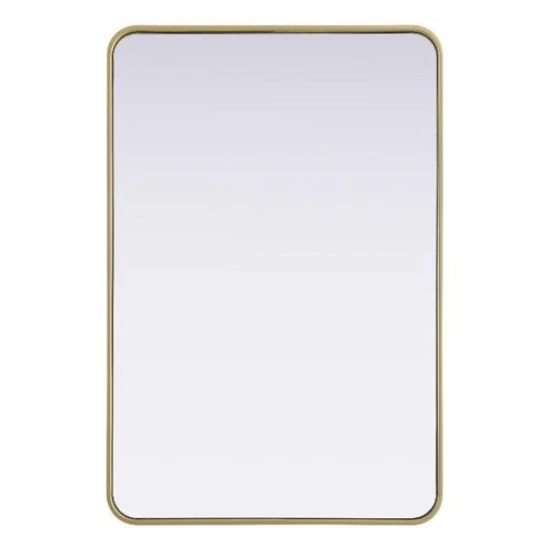 Elegant Decor Contour Metal Rectangle Mirror 27X40" Brass - Picture 1 of 11
