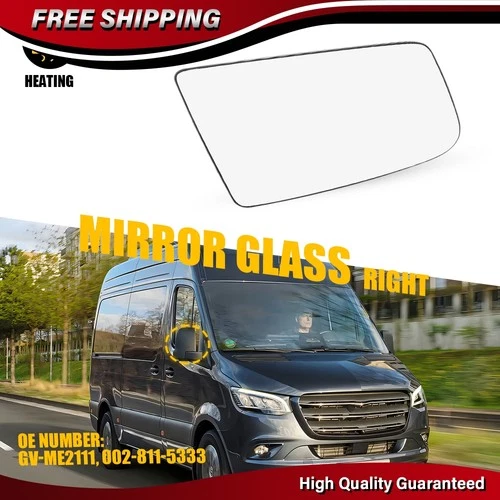 Rearview Mirror Glass Heated Right Side For Mercedes-Benz Sprinter 3500 2010-18