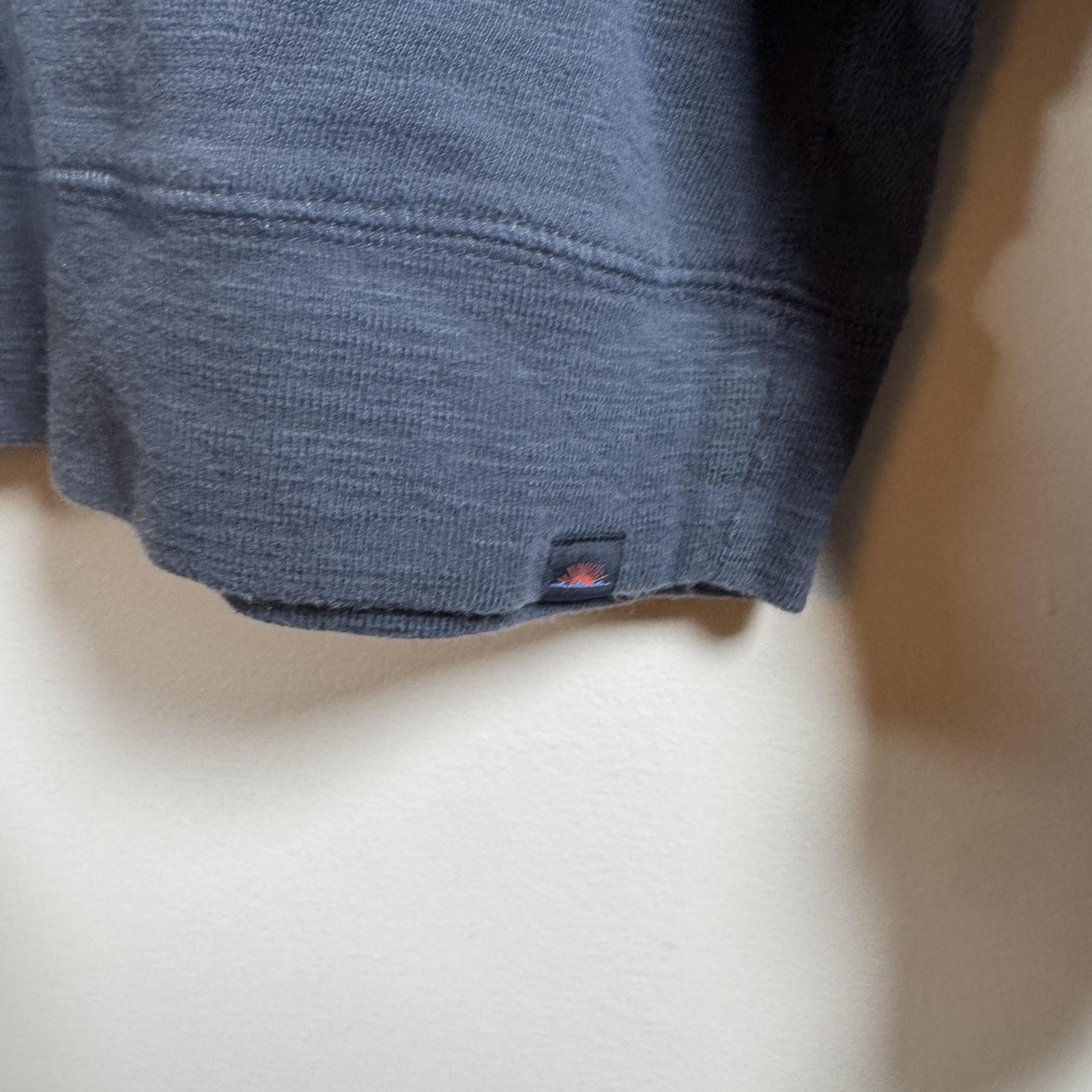 Faherty Hoodie Mens Large Blue Organic Cotton Stripe Pullover Lightweight