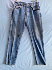 VTG Wrangler Jeans Mens 34X33 Distressed Blue USA 32x30 96501DS Regular USA 80s