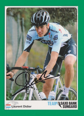 CYCLING cycling card LAURENT DIDIER team SAXO BANK Sungard Signed