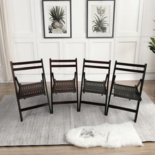 Slatted Wood Folding Chair - Cherry, Set Of 4, Foldable Style   US SHIPPED