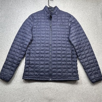 The North Face ThermoBall Eco Jacket Mens Large Blue Quilted Puffer Zip Outdoor