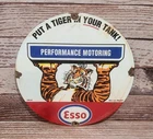 Vintage ESSO Tiger In Your Tank Porcelain Metal Gas Pump Plate Sign