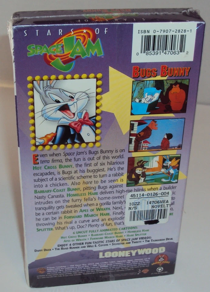 Stars of Space Jam Bugs Bunny All-Star Collection VHS Video Looney Tunes Cartoon - Image 4 of 4