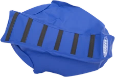 SDG 95945KBB 6-Ribbed Seat Cover for Motorcycles with Blue and Black Design