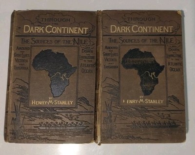 RARE 1878 Through the Dark Continent - Henry M. Stanley - Antique 2-Volume Set