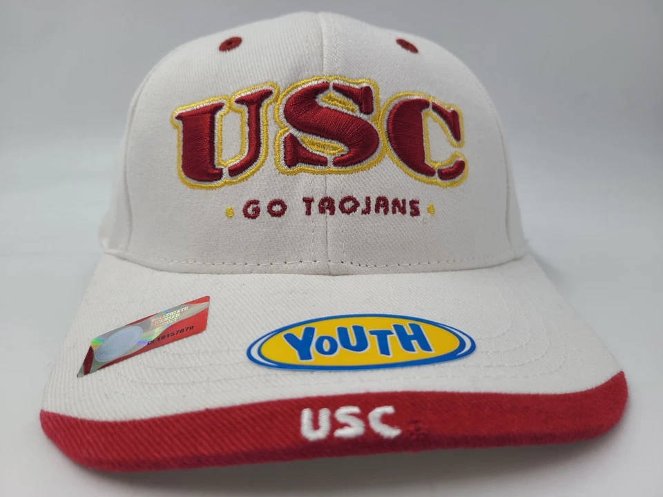Boné chapéu ajustável Youth USC Trojans Go Trojans cativante NCAA branco - Imagem 2 de 4