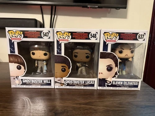 Funko Pop Stranger Things 547 &  548 Ghostbusters Lucas & Will and eleven 637
