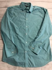 Banana Republic Dress Shirt Mens L Blue Geometric Standard Fit Non Iron LS