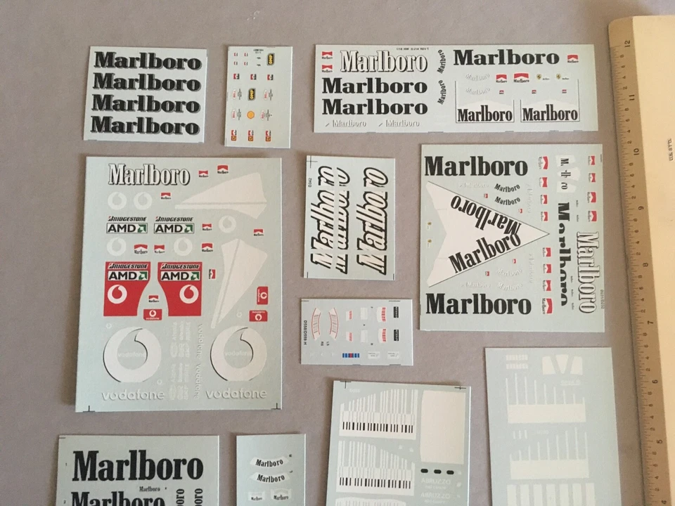 WATER SLIDE SILK SCREENED DECALS 1/18 SCALE FERRARI SPONSOR M18 - Image 2 of 3