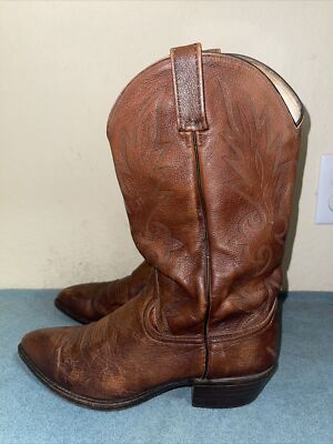 Dan Post Mens Cowboy Western Boots Leather  Brown Sz 10.5 EW FREE SHIPPING