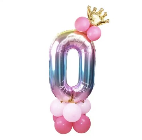 13pcs Set 30" Girls Princess Number Rainbow Crown Balloon Foil Birthday Party UK - Picture 21 of 21