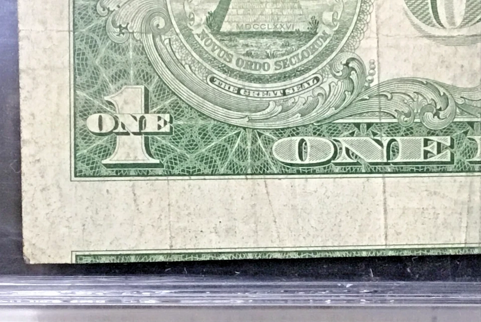 1935 $1 Silver Certificate Misaligned Error Off Center Reverse No Motto Variety - Image 3 of 4