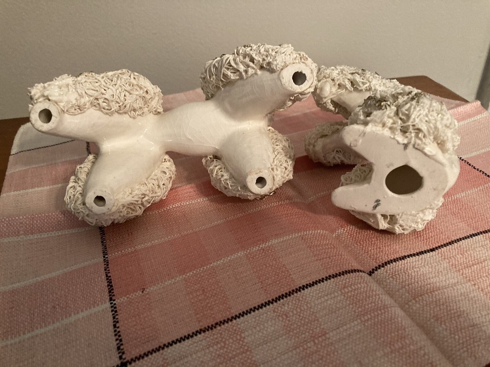 Vintage Spaghetti poodles figurines PAIR kitsch retro funky MCM dogs