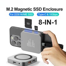 Magnetic M.2 Enclosure 10Gbps SSD Case USB C 3.2 Gen2 To NVMe PCI-E 100W Charger