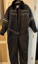 Sears Work Leisure Vintage Zip Up Black White Strips Coveralls XL Extra Large