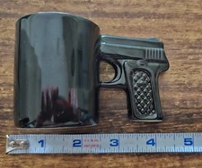 Big Mouth Toys Black Ceramic Pistol Gun Shot Glass **Cheapest on eBay**