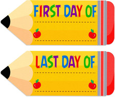 First  Last Day of School Chalkboard Sign 5.5"X13.7" Double-Sided Photo Prop