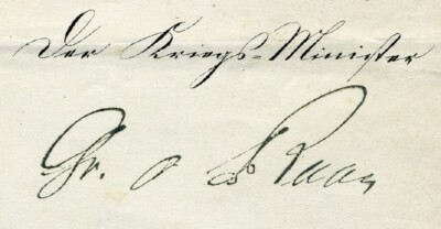 AUTOGRAPH - ALBRECHT GRAF VON ROON 1872