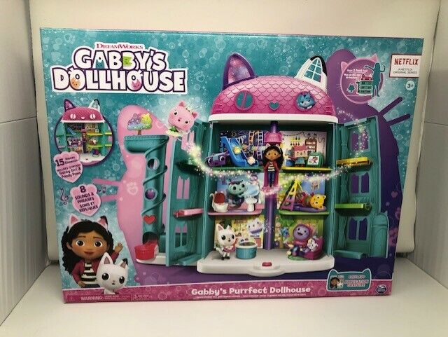 Dreamworks Gabby's Dollhouse Purrfect Playset 15 Pieces Netflix NEW