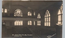 ST JOHN EVANGELICAL CHURCH haverhill ia real photo postcard rppc iowa interior