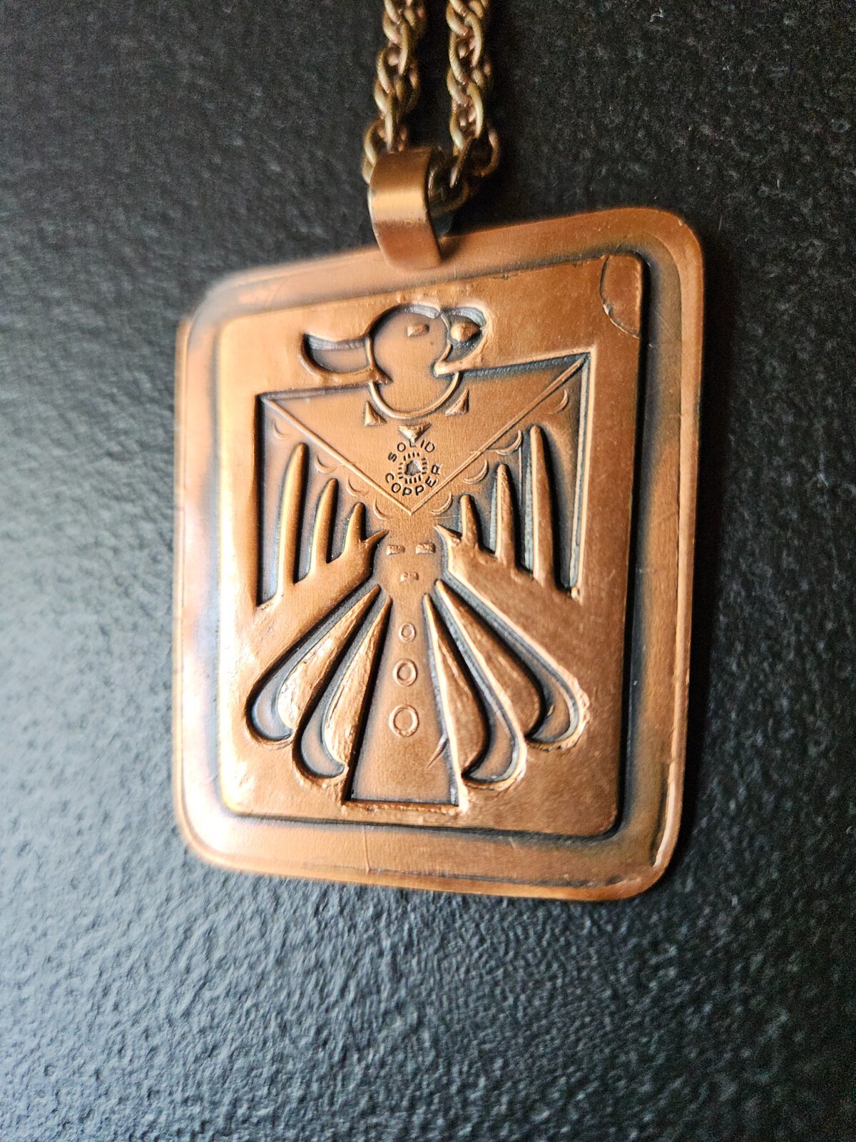 SOLID COPPER, NATIVE AMERICAN THUNDERBIRD PENDANT… - image 4