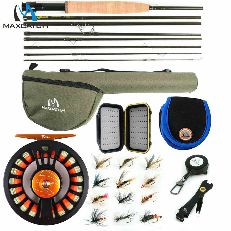 Maxcatch Alltime Traveller Fly Rod Combo, 5/6/8wt 8-Piece Fishing