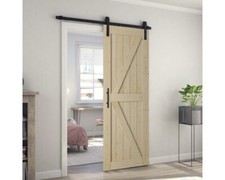 Schiebetür-Komplettset Barn Door Basic schwarz 95x215 cm Bausatz für 3 Motive (M
