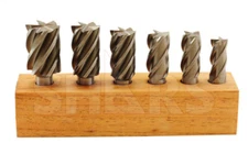Shars 6 PCS 3/4~1-1/2" HSS Bridgeport 4 & 6 Flute End Mill Set New M}