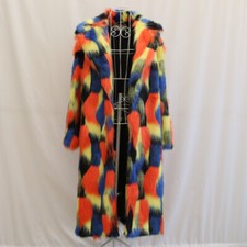 S-9XL Women Faux Fox Fur Mid Long Coat Over Knee Overcoat Outwear Winter Plus sz