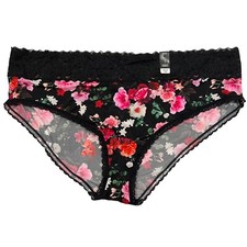 NWT TORRID Hipster Pantie Sz 3X-4X Black Red Silky Floral Lace