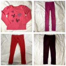 Size 6 Years Lot 4 pcs Girls Piece Clothes Pants Corduroy Tights Shirt Pink