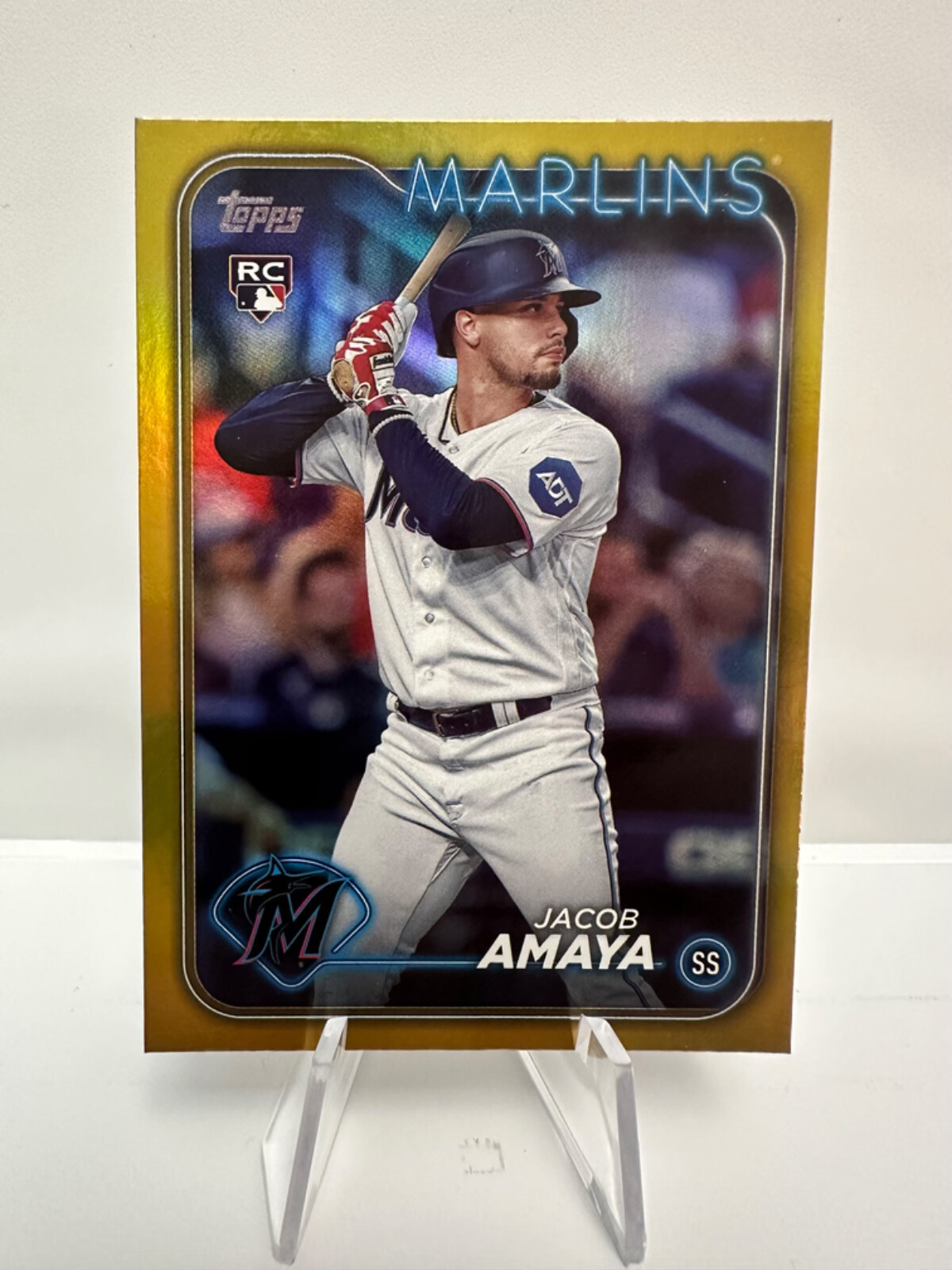 Jacob Amaya RC - 2024 Topps - Gold Foil Parallel - #144 - Miami Marlins - NM