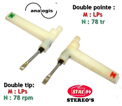 COM - ANALOGIS TONNADEL DN5 DN52 DN 54 pour / DUAL CDS 620 630 630/54 double saphir LPs / 78 tr rpm