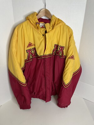 Vintage Minnesota Gophers Puffer Jacket, Large, Apex One, Yellow , Hooded