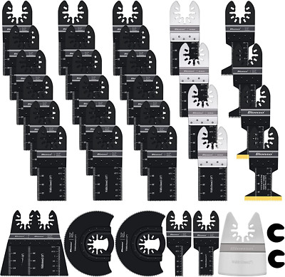 35 PCS Oscillating Saw Blades, Premium Multitool Kit for Wood Metal Plastics,...