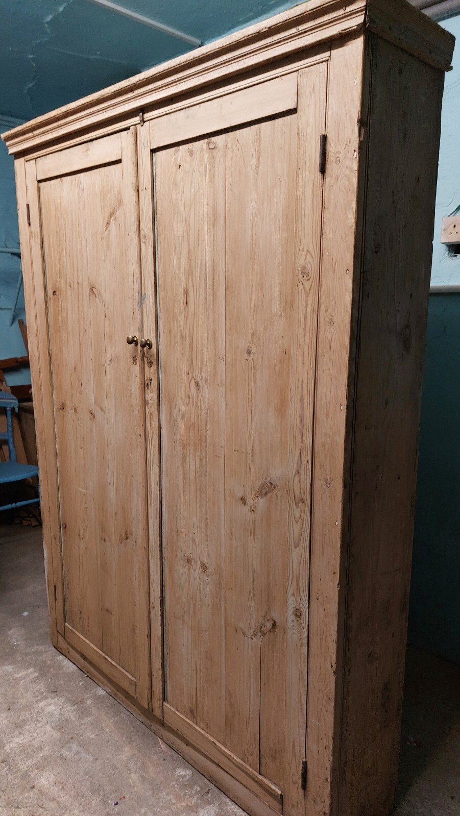 Antique Victorian pine larder kitchen cupboard dresser linen press eBay