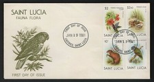 St Lucia 1981 Sc#538-541 - Fauna Flora First Day Cover Excellent