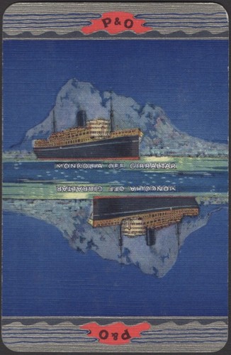 Playing Cards Single Card Old Vintage * P&O Shipping Advertising Art MONGOLIA Q - 第 3/3 張圖片