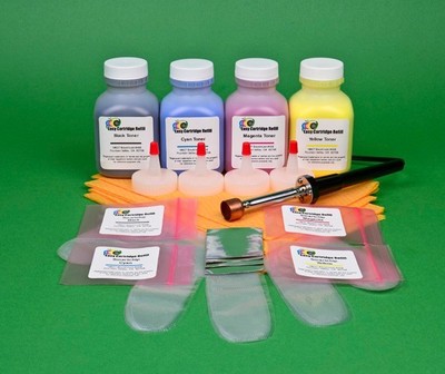 4-Color Toner Refill w/HM Tool for Samsung CLX 3185 3185FN 3185FW 3185N 3185W