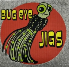1 Hands Free Microfiber Fishing Hand Towel Bug Eye Jigs Logo With Clip