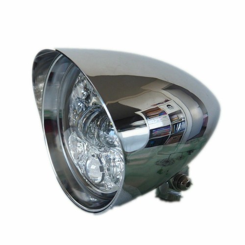 5.75" Chrome LED indicator bullet headlight Harley breakout rocker FXSB FXCW - Picture 2 of 7