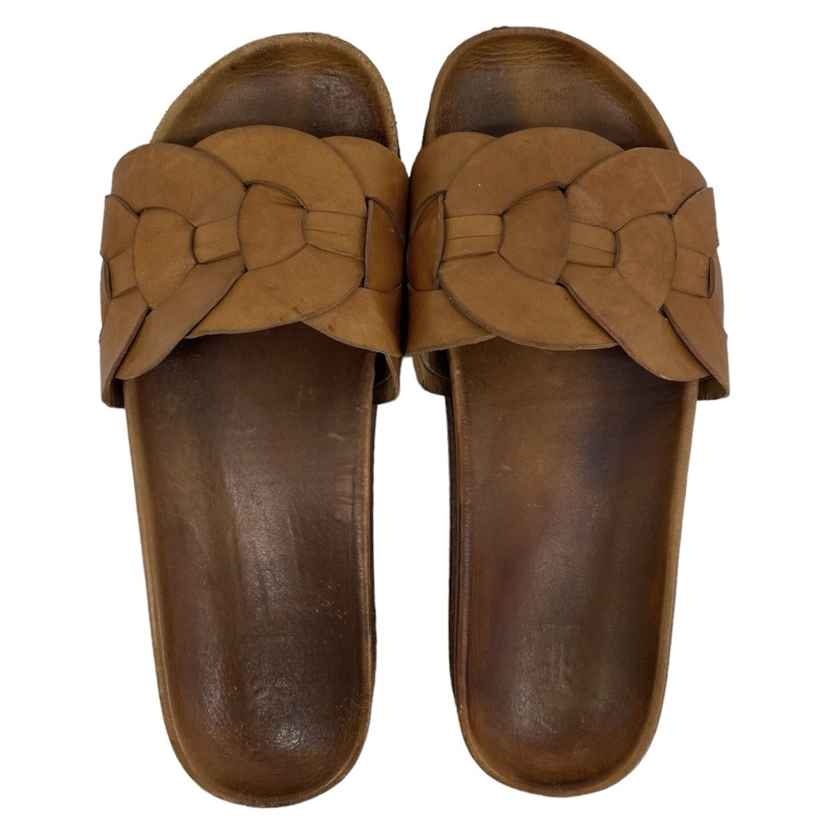 FRYE Womens 10 Leather Slide Sandals Flip Flops Comfort  display picture 3