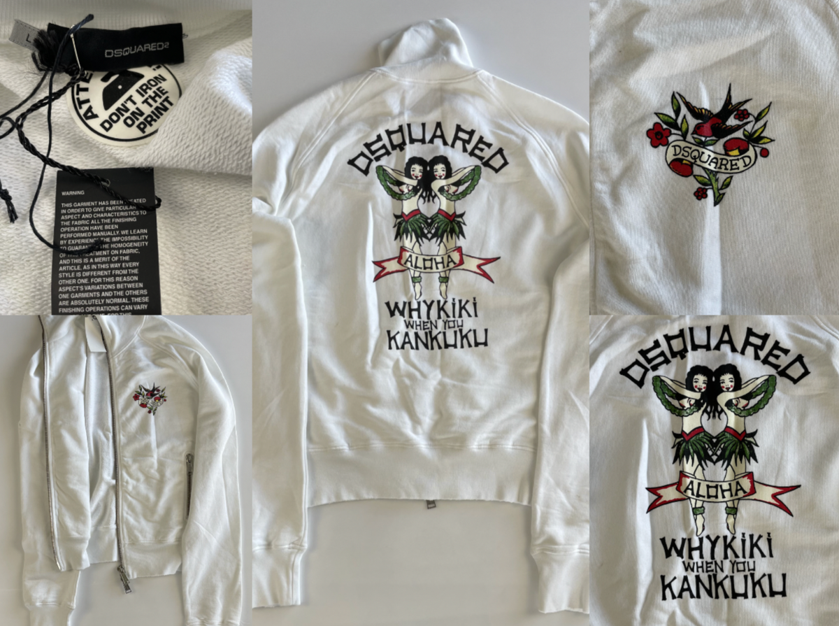 【関税&送料込】Dsquared2 White Cotton Hoodie 数量限定・在庫限り・早い者勝ち！】 ディースクエアード