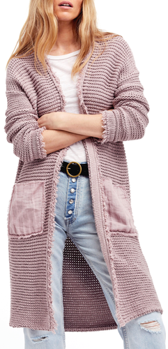 Longline Duster Cardigan Sweater Frayed 