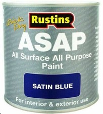 Image of Rustins ASAP Quick Dry All Surface All Purpose Paint Blue 1L