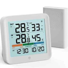 Wireless Weather Station With Remote Sensor IndoorOutdoor Thermometer Hygrometer
